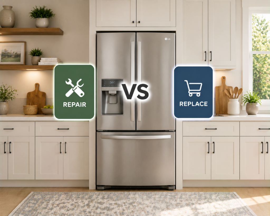 lg fridge repair or replace