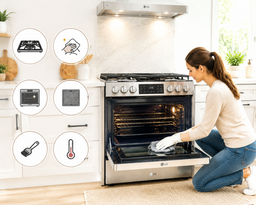LG range and oven care